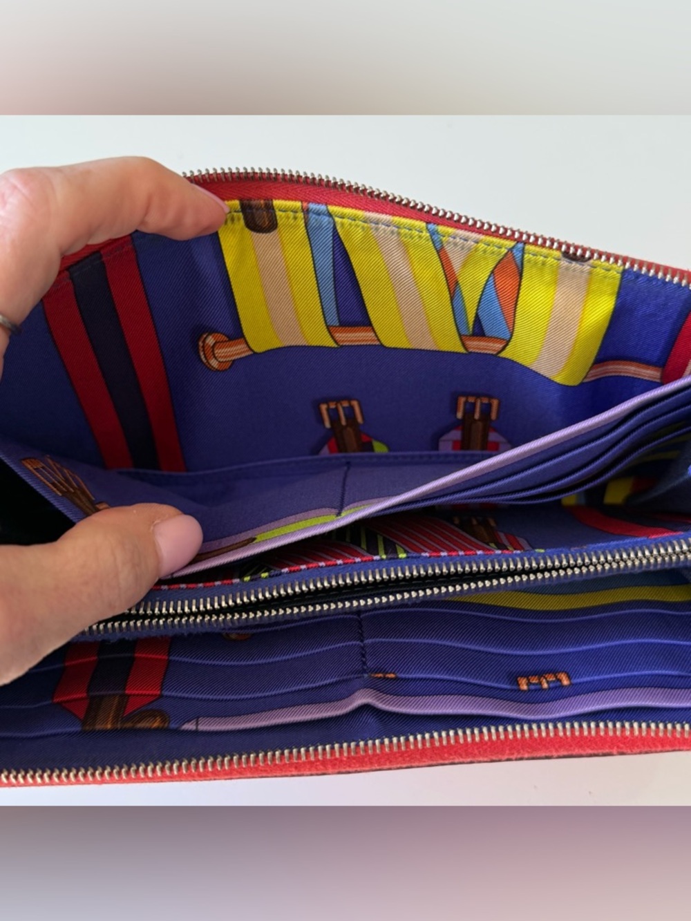 Hermès Azap Silk’In Long Wallet – Texas Rose Epsom Leather with Silk Lining - Picture 12 of 16